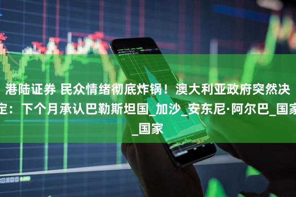 港陆证券 民众情绪彻底炸锅！澳大利亚政府突然决定：下个月承认巴勒斯坦国_加沙_安东尼·阿尔巴_国家
