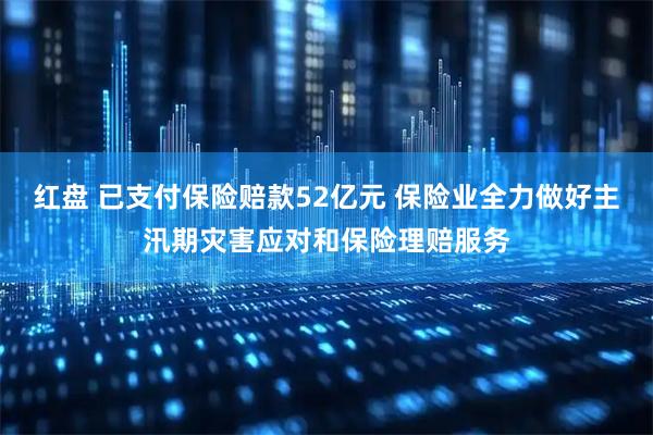 红盘 已支付保险赔款52亿元 保险业全力做好主汛期灾害应对和保险理赔服务